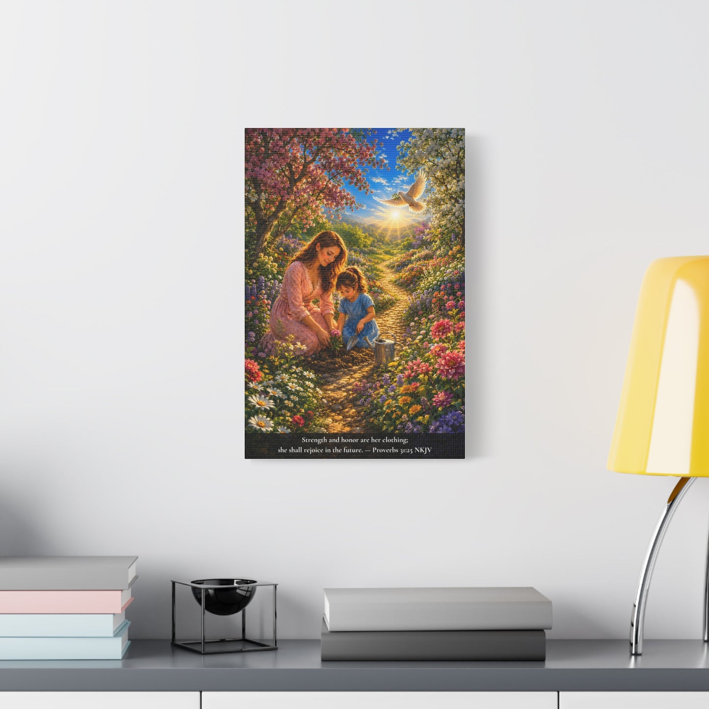 Clothed in Strength and Honor | Proverbs 31:25 Canvas Wall Art — Vibrant Edition