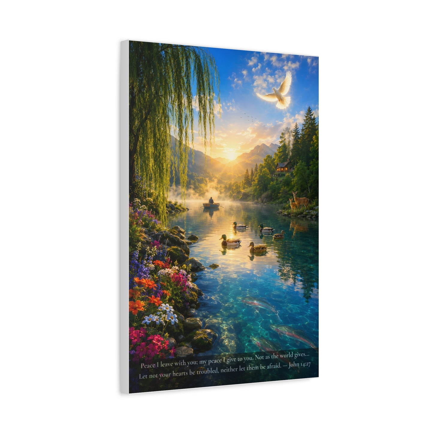 The Peace He Gives — Vibrant Canvas Wall Art | John 14:27