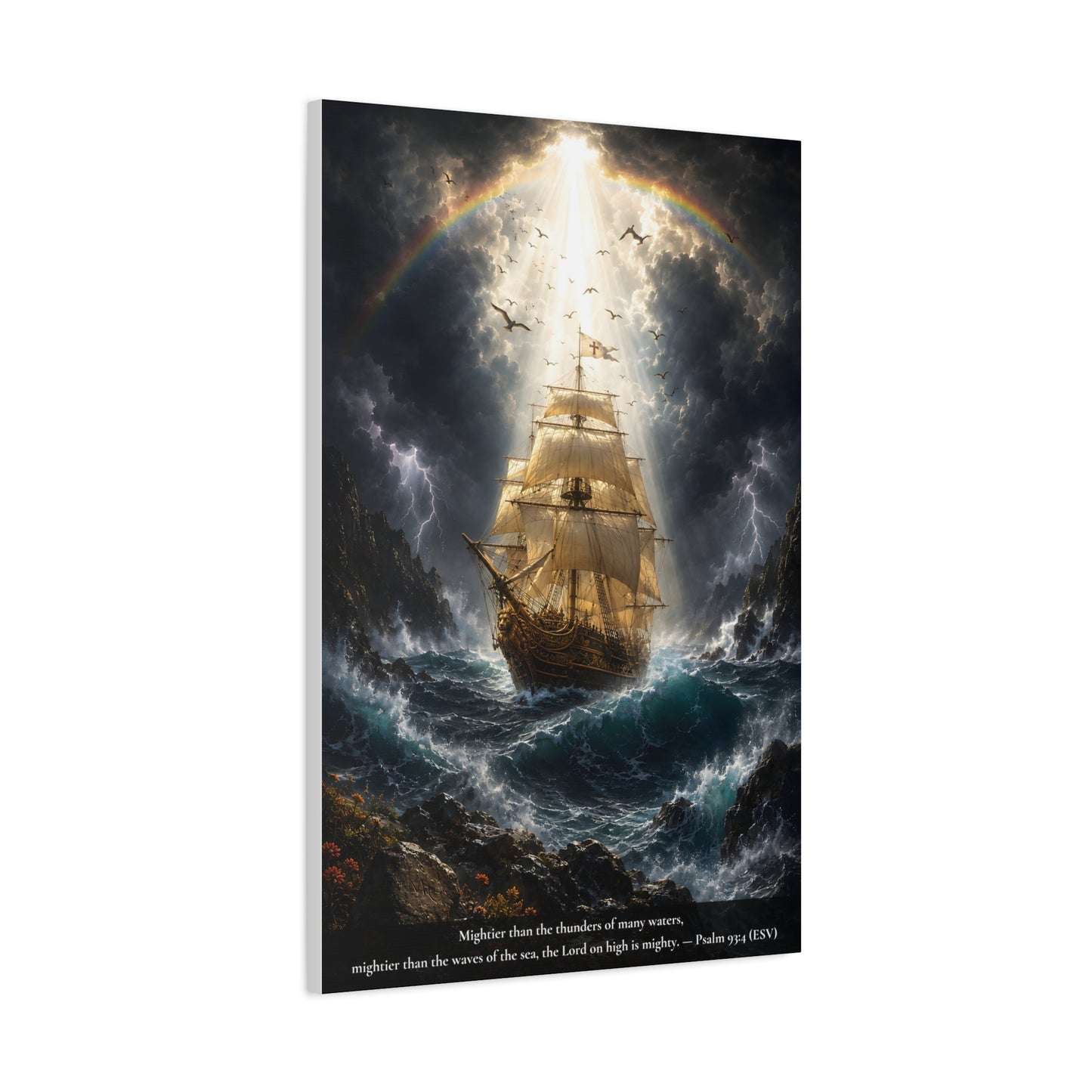 Protection Through the Storm — Vibrant Canvas Wall Art | Psalm 93:4