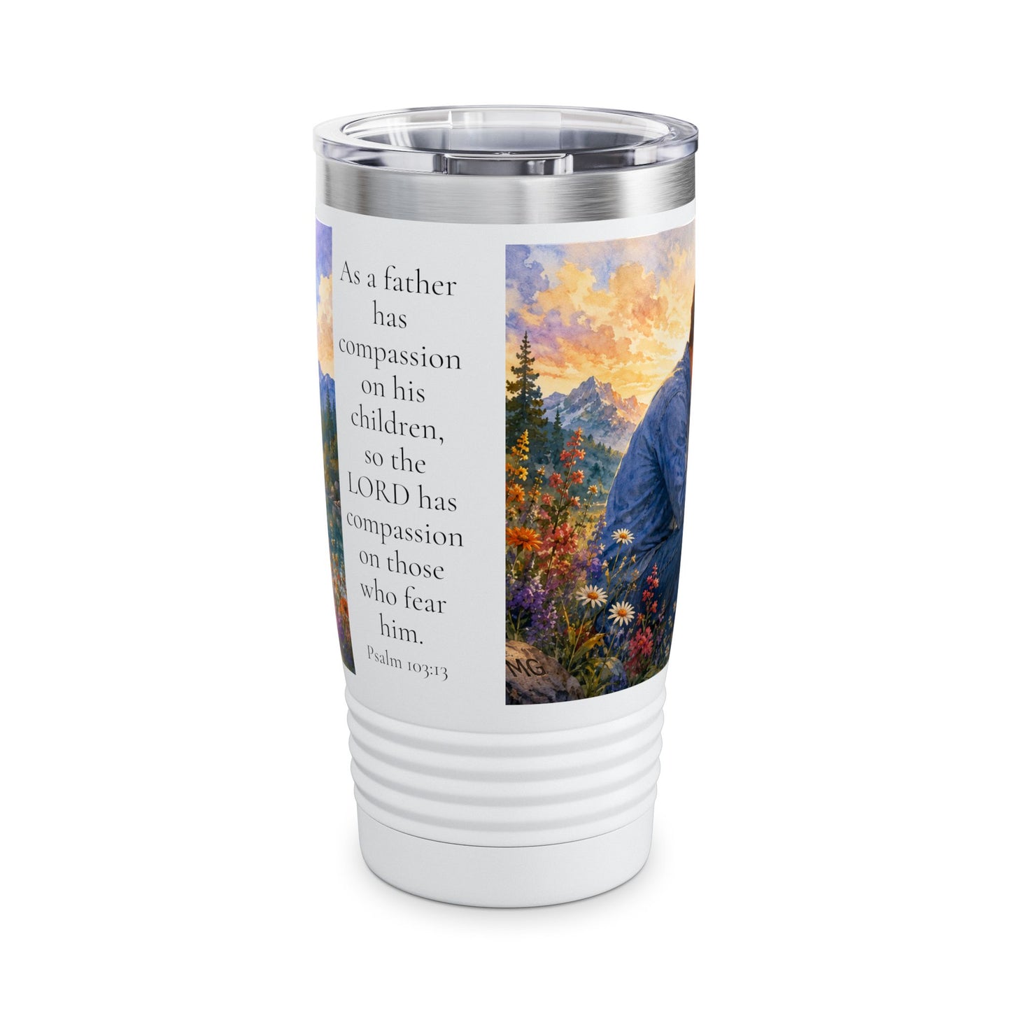 As a Father Has Compassion Tumbler 20oz - Psalm 103:13 Christian Gift