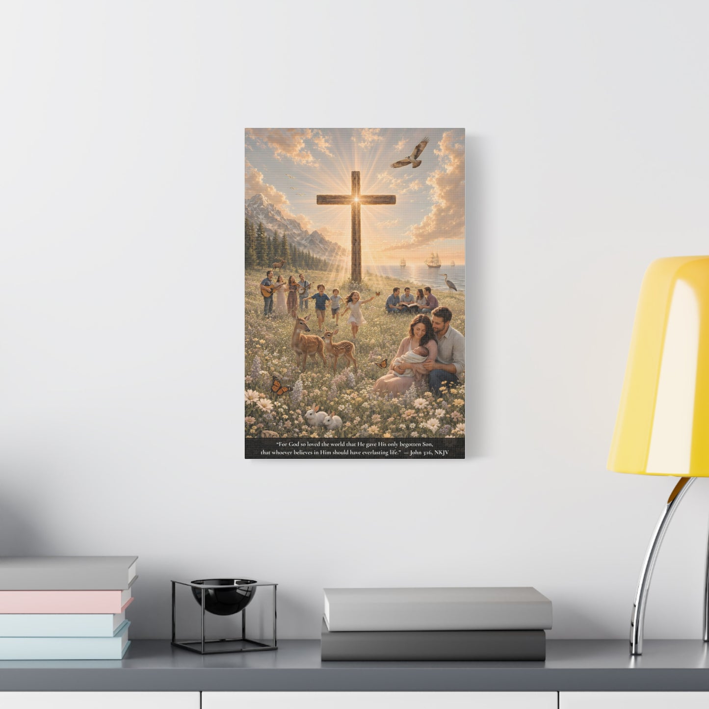 For God So Loved the World | John 3:16 Canvas Wall Art — Classic Edition