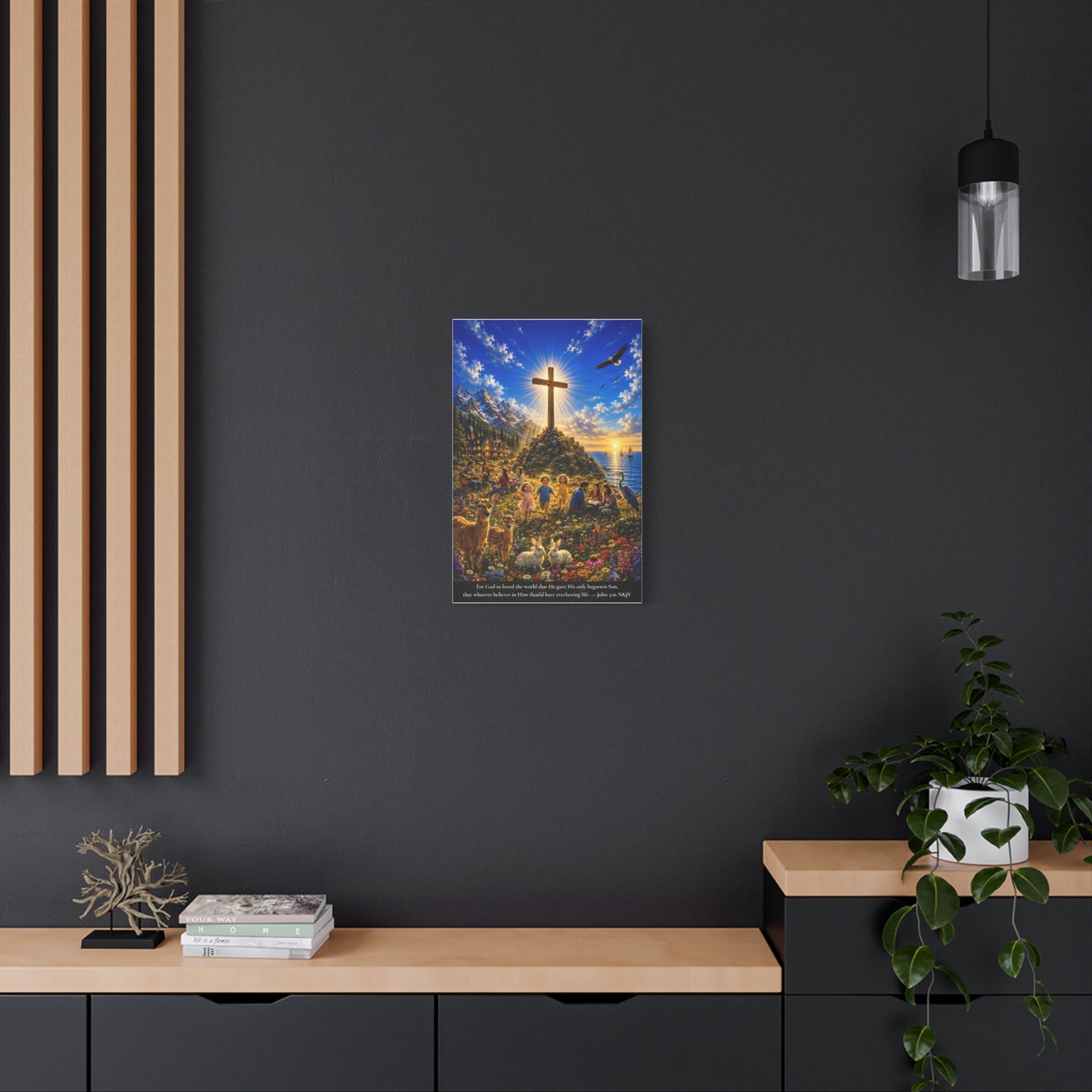 For God So Loved the World | John 3:16 Canvas Wall Art — Vibrant Edition