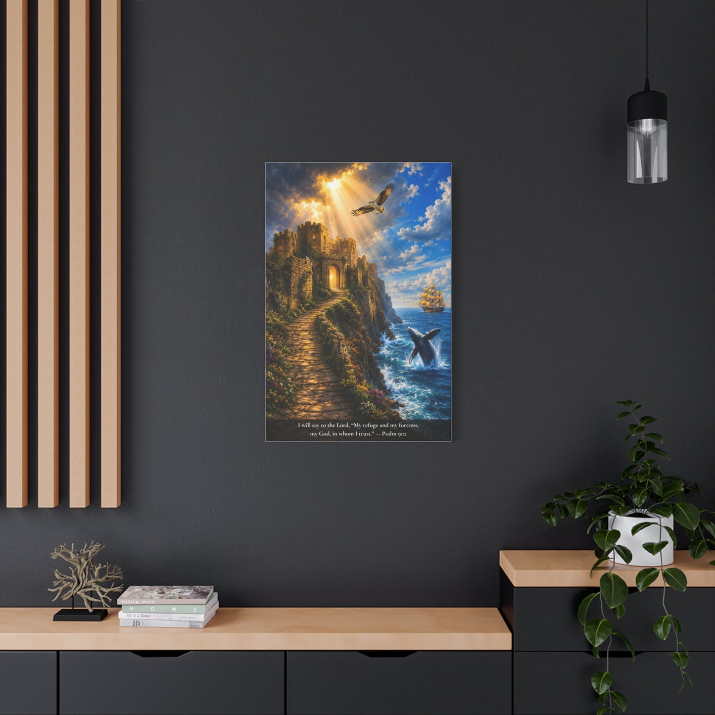 My Refuge and My Fortress — Psalm 91:2 — Vibrant Edition — Christian Canvas Wall Art