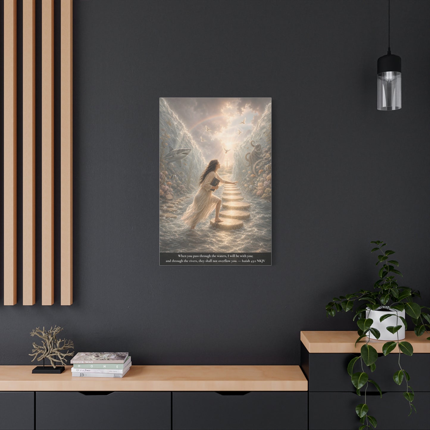 When You Pass Through the Waters — Isaiah 43:2 | Classic Christian Canvas Art