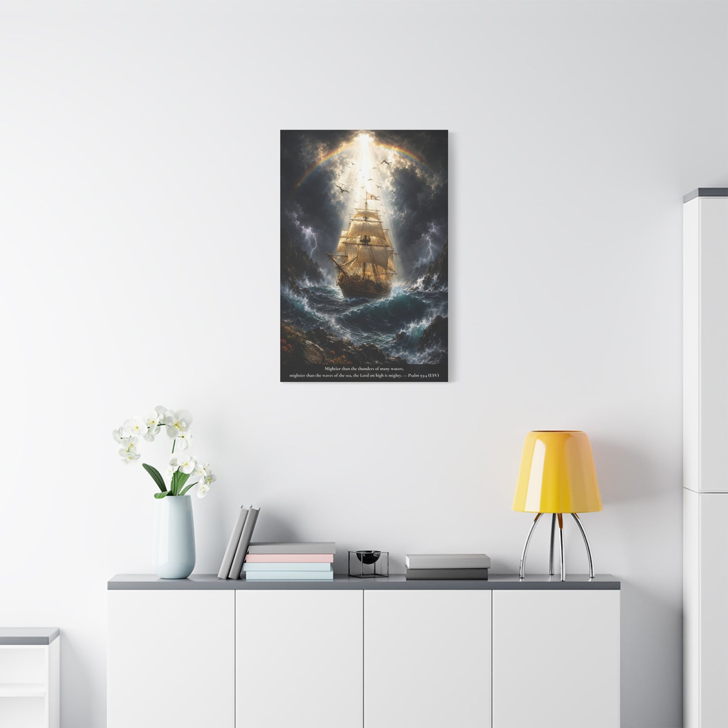 Protection Through the Storm — Vibrant Canvas Wall Art | Psalm 93:4