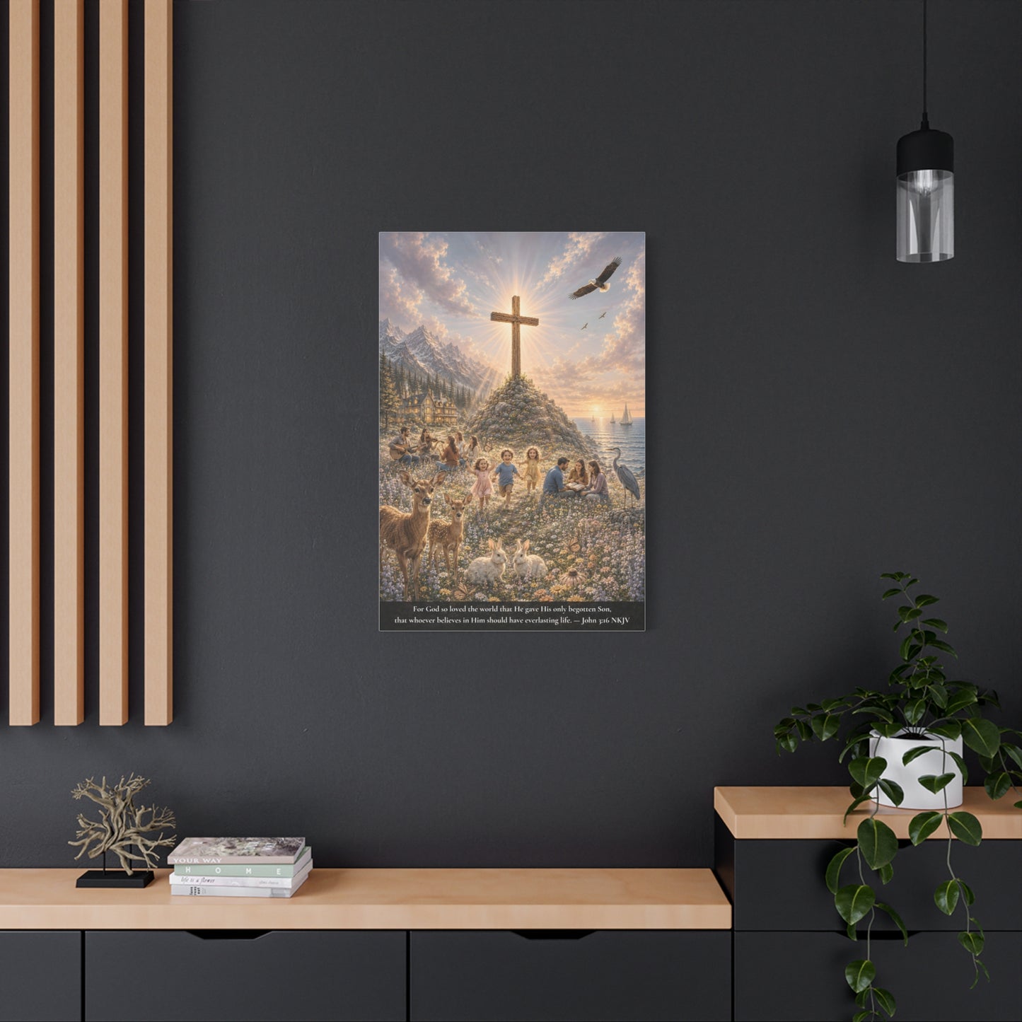 For God So Loved the World | John 3:16 Canvas Wall Art — Classic Edition