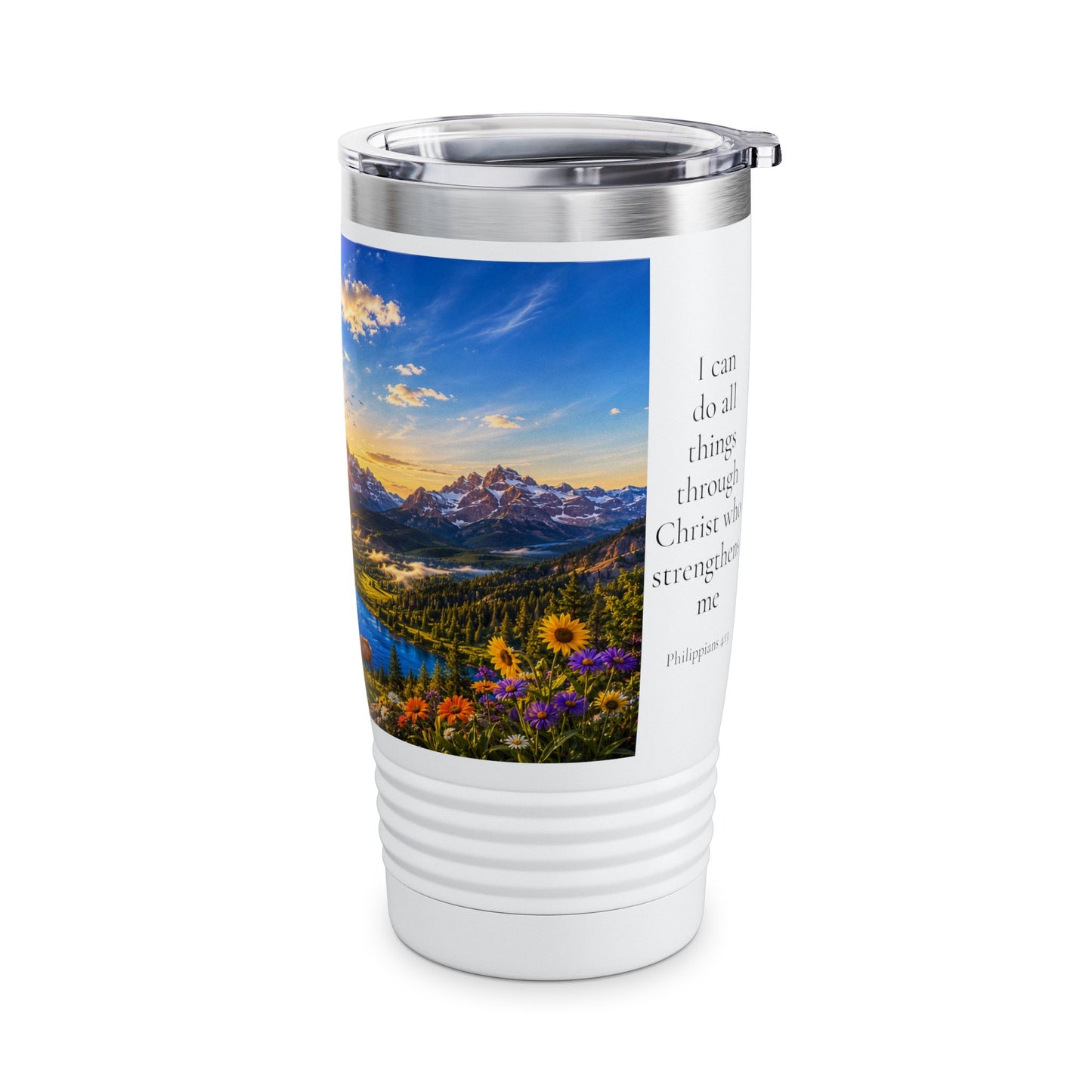 I Can Do All Things Through Christ Tumbler 20oz for Him - Philippians 4:13 Christian Gift
