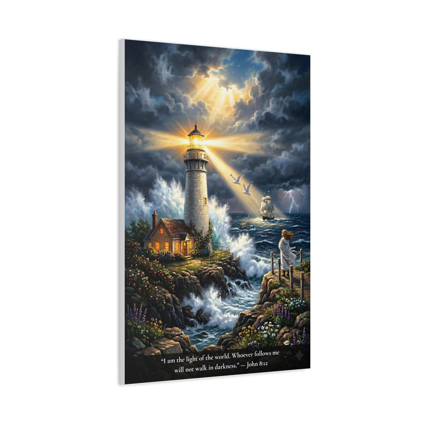 I Am the Light of the World — John 8:12 — Vibrant Edition — Christian Canvas Wall Art