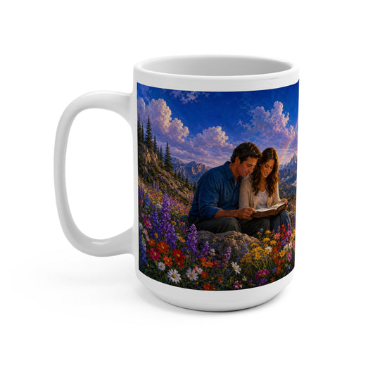 Your Word Is a Lamp to My Feet Coffee Mug 15oz — Psalm 119:105 Christian Gift for Couples