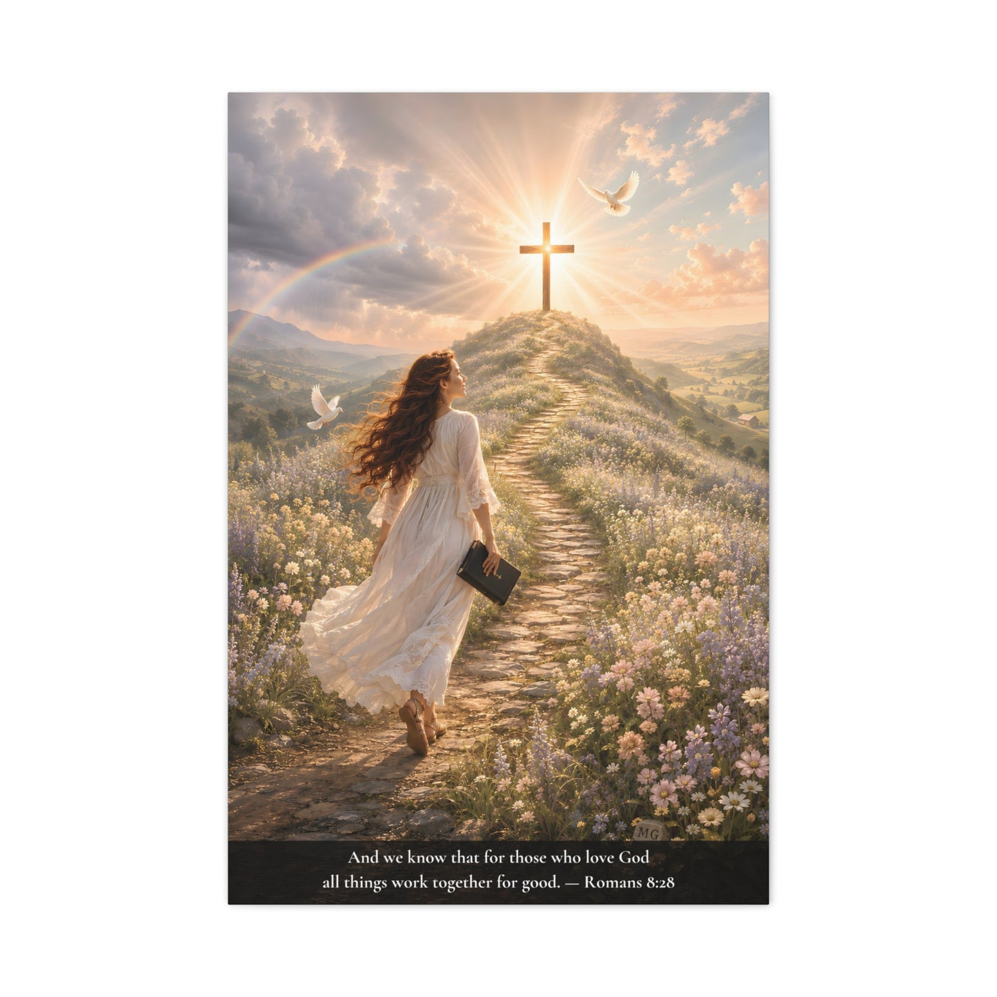 All Things Work Together — Romans 8:28 — Classic Edition — Christian Canvas Wall Art