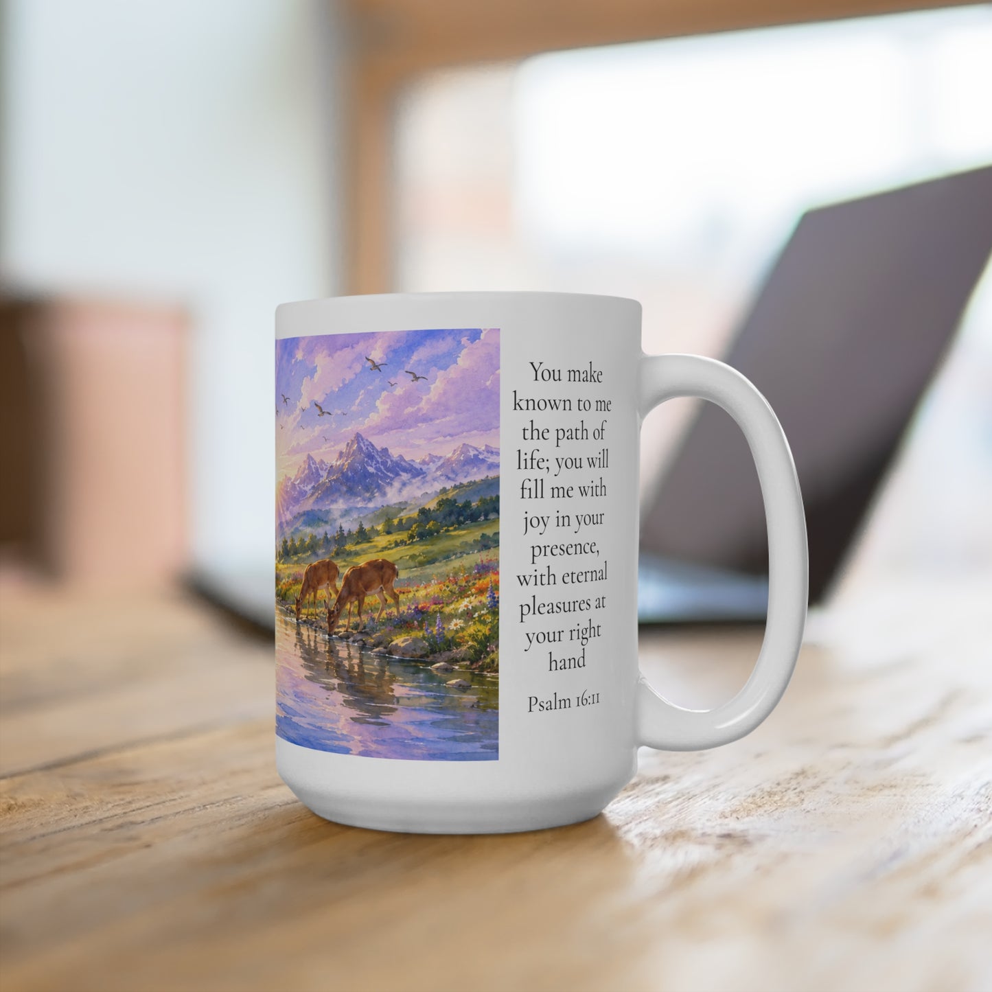 Filled With Joy Coffee Mug 15oz — Psalm 16:11 Christian Gift for Women