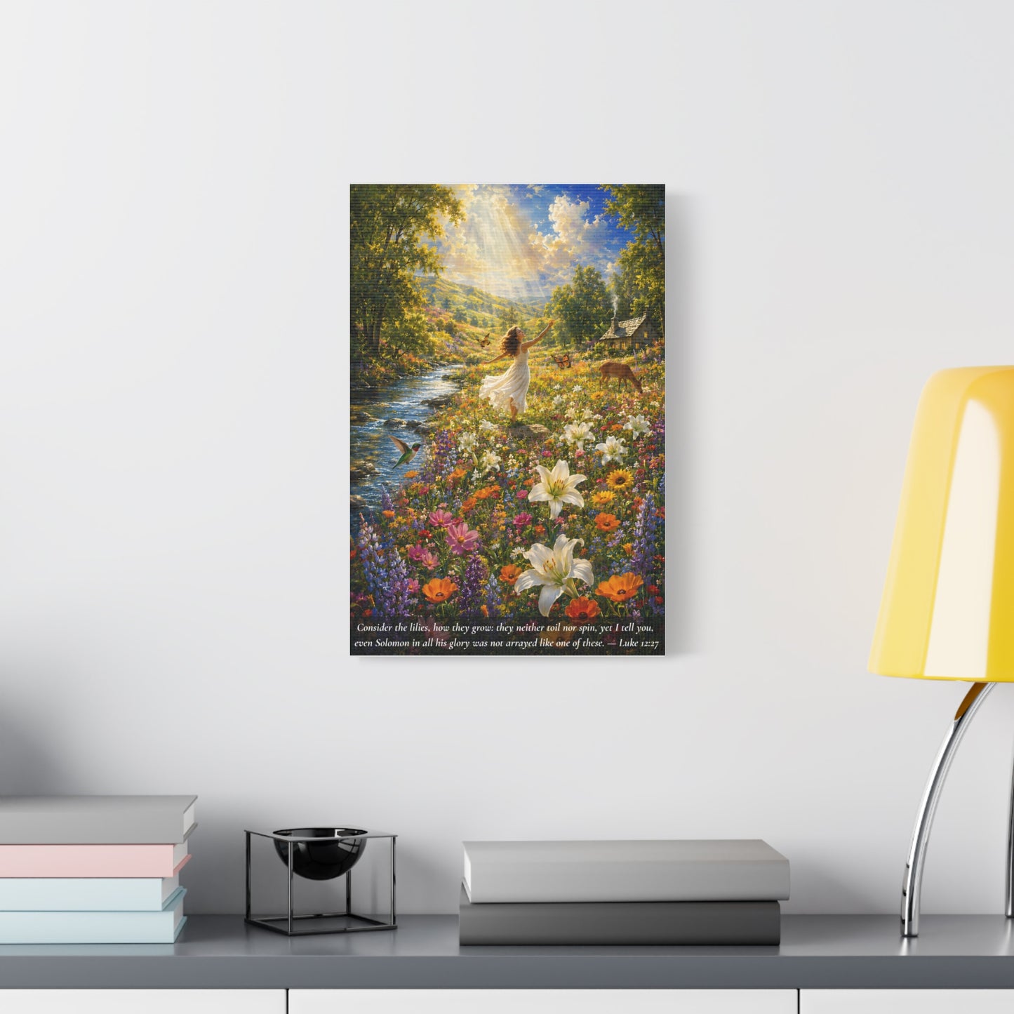 Consider the Lilies — Luke 12:27 — Vibrant Edition — Christian Canvas Wall Art