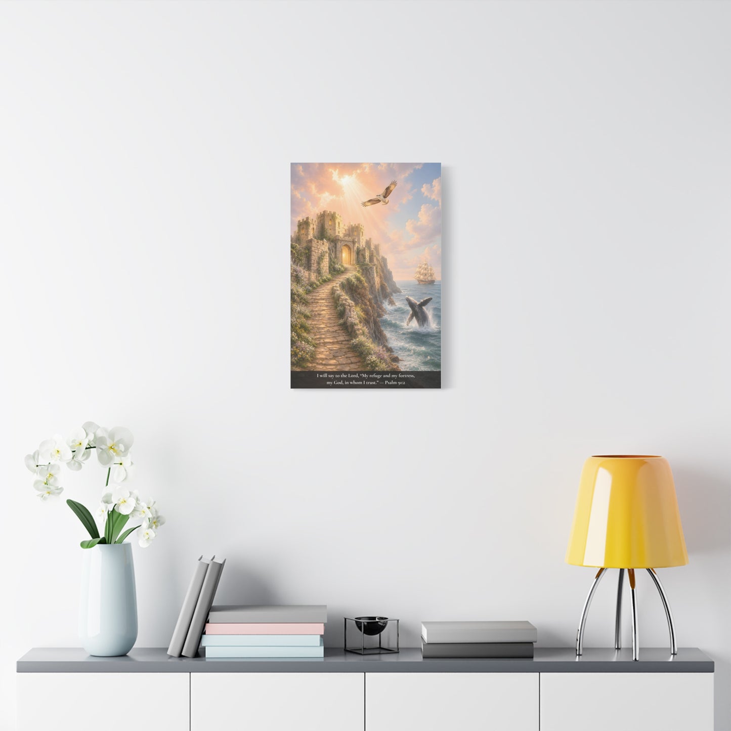 My Refuge and My Fortress — Psalm 91:2 — Classic Edition — Christian Canvas Wall Art