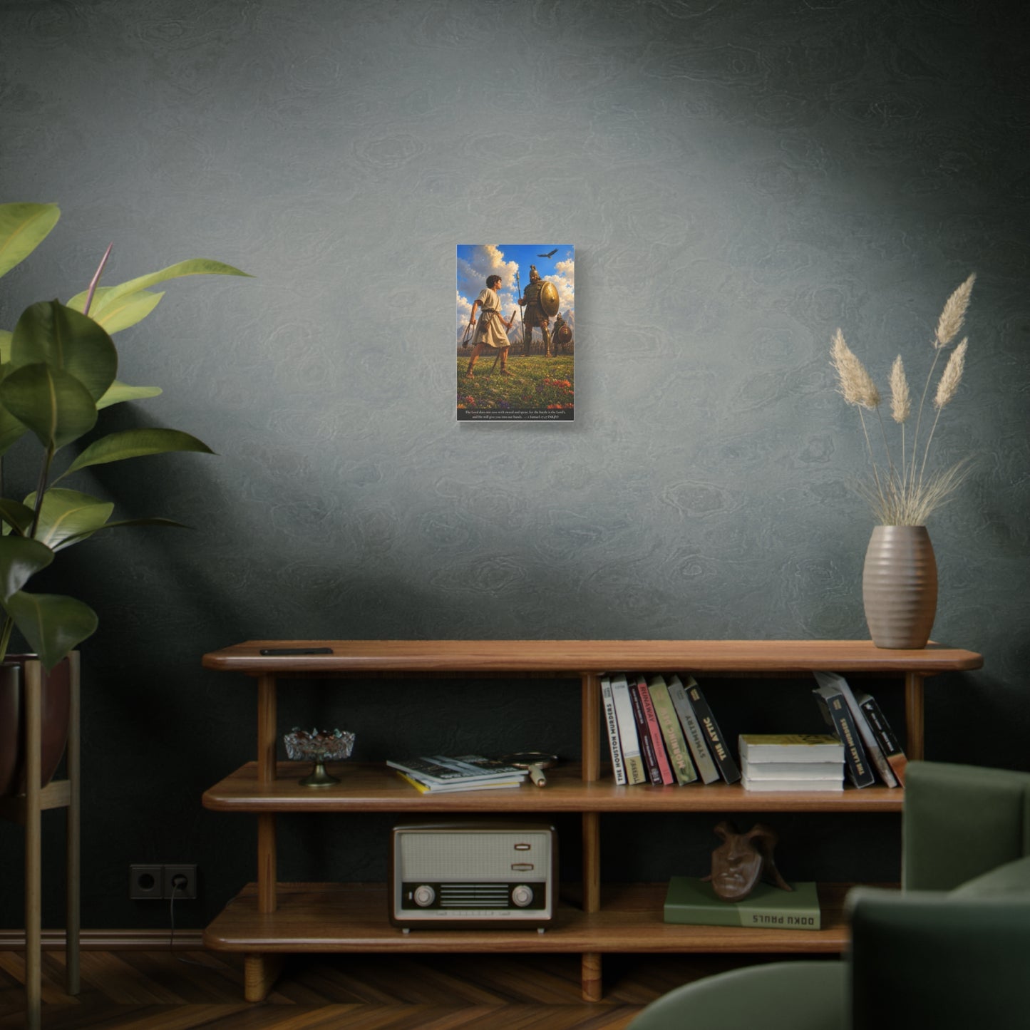 David and Goliath — 1 Samuel 17:47 | Vibrant Christian Canvas Wall Art