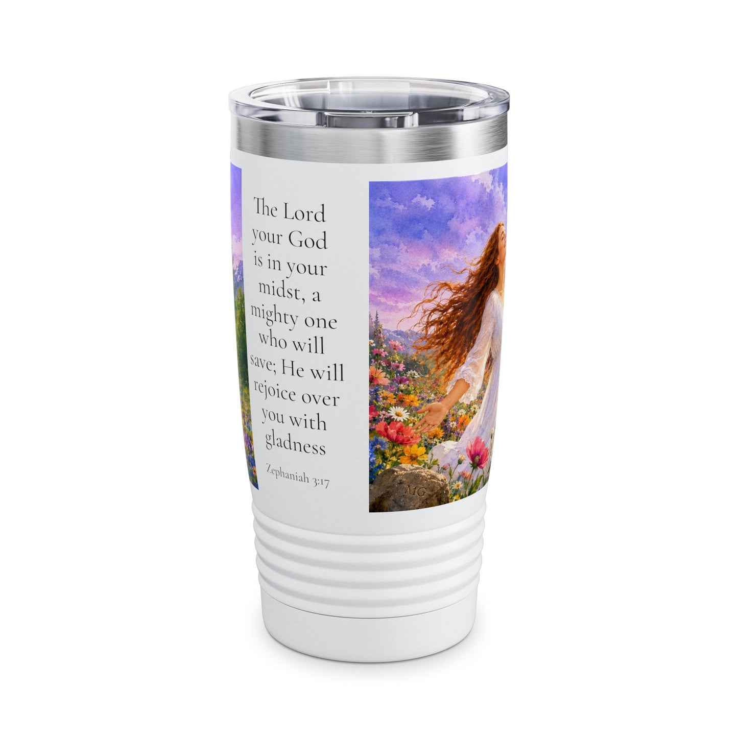 The Lord Rejoices Over You Tumbler 20oz - Zephaniah 3:17 Christian Gift