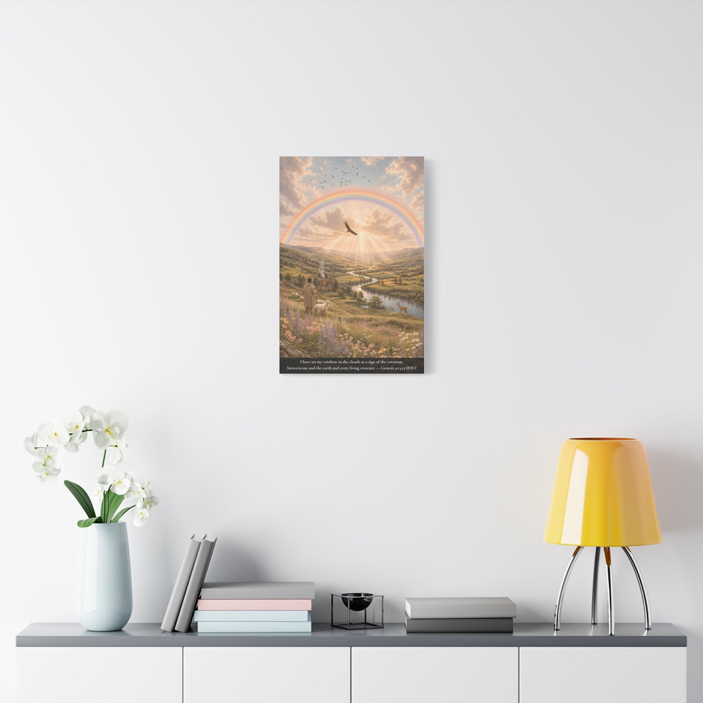 My Rainbow in the Clouds — Genesis 9:13 — Classic Edition — Christian Canvas Wall Art