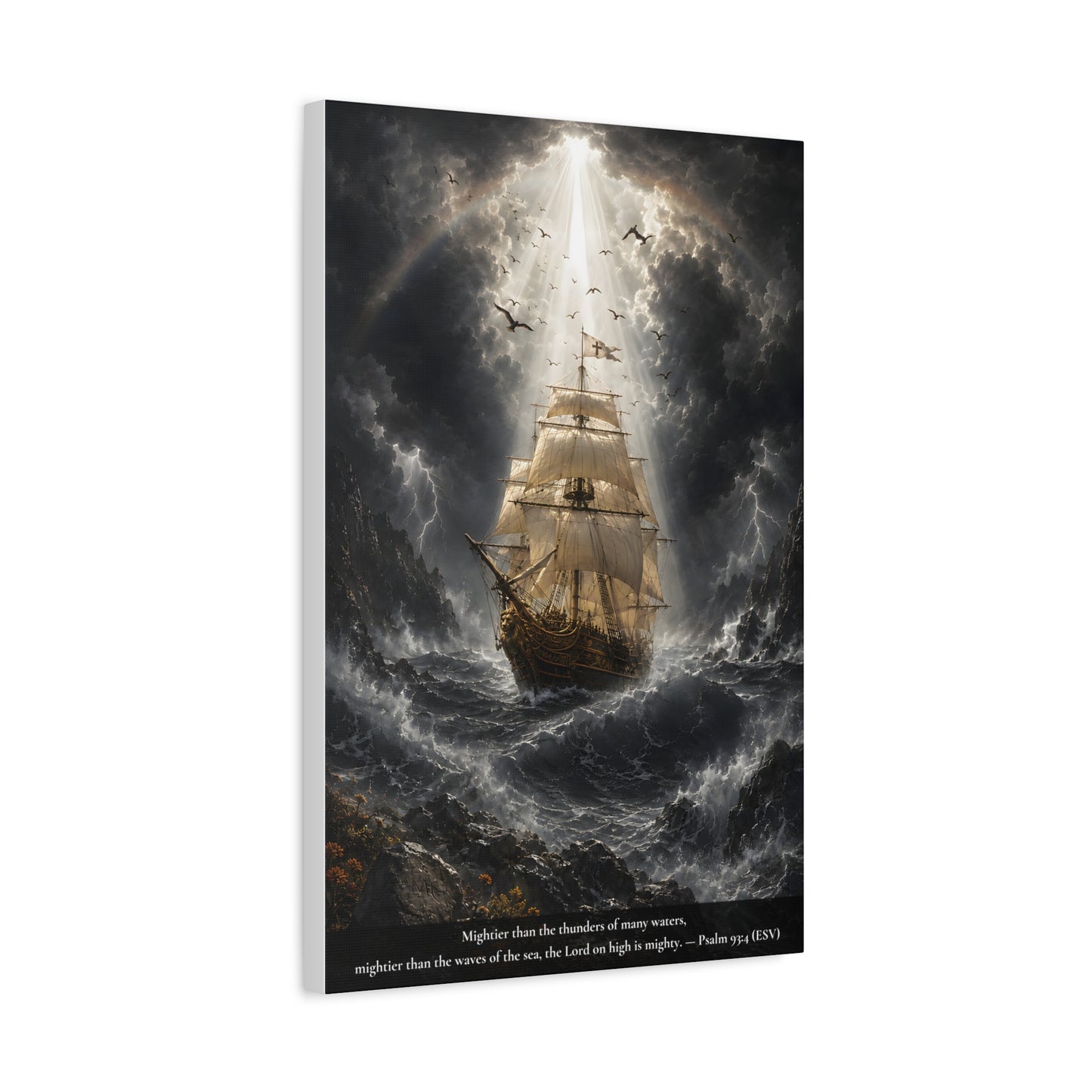Protection Through the Storm — Classic Canvas Wall Art | Psalm 93:4