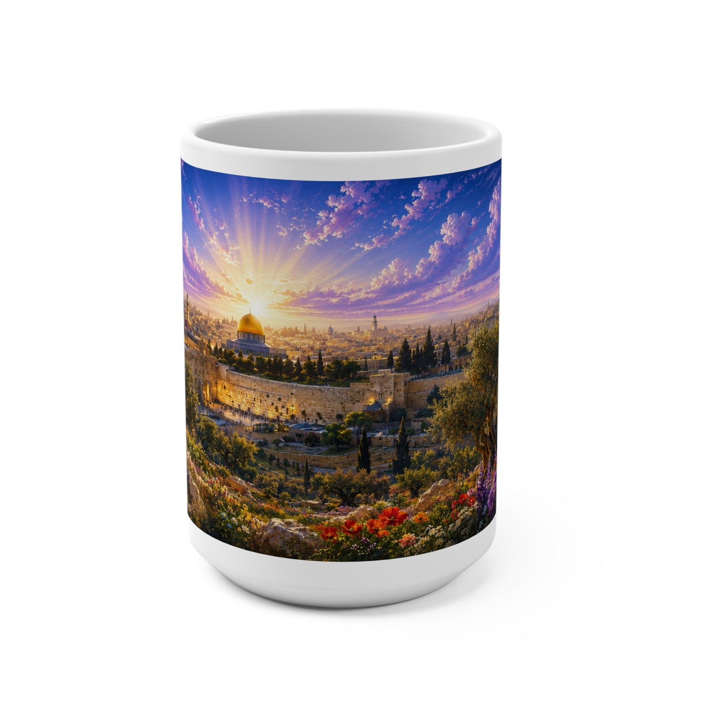 Pray for the Peace of Jerusalem Coffee Mug 15oz — Psalm 122:6 Christian Gift