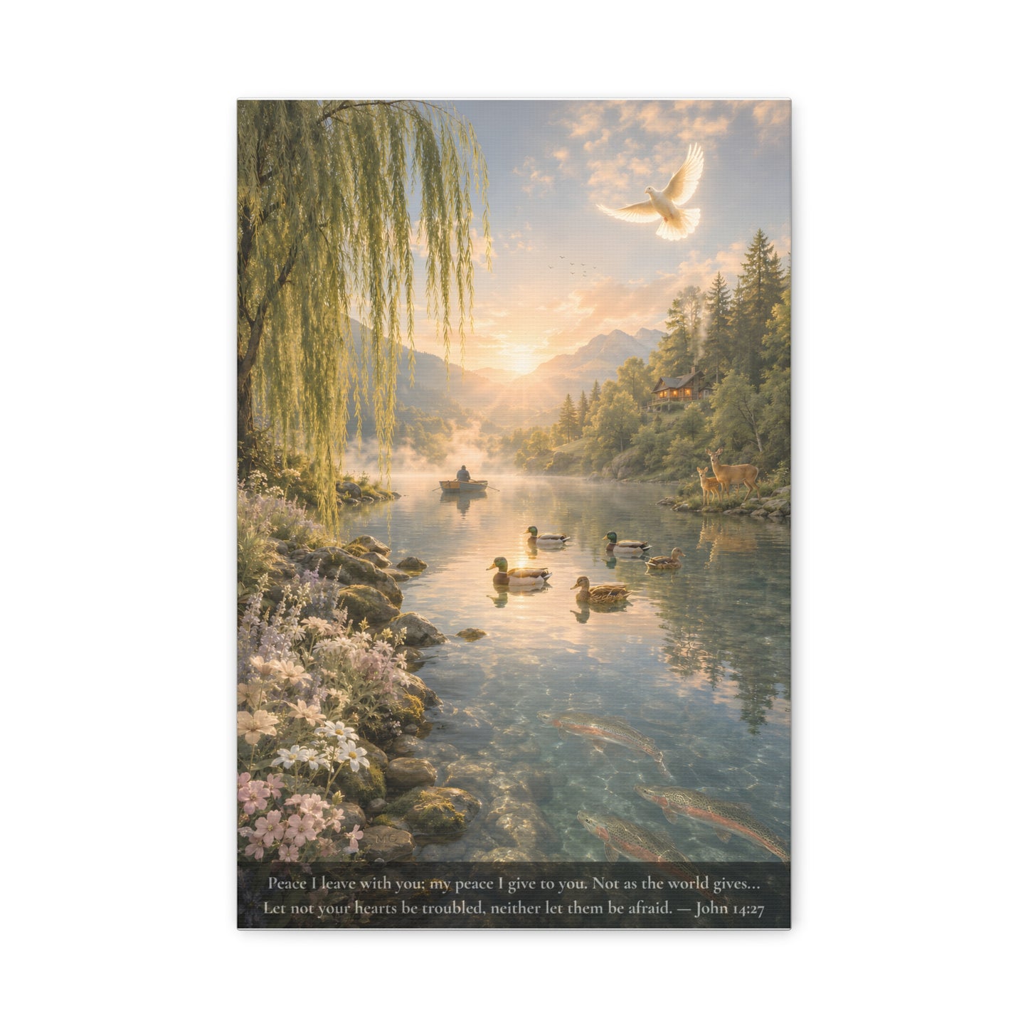 The Peace He Gives — Classic Canvas Wall Art | John 14:27