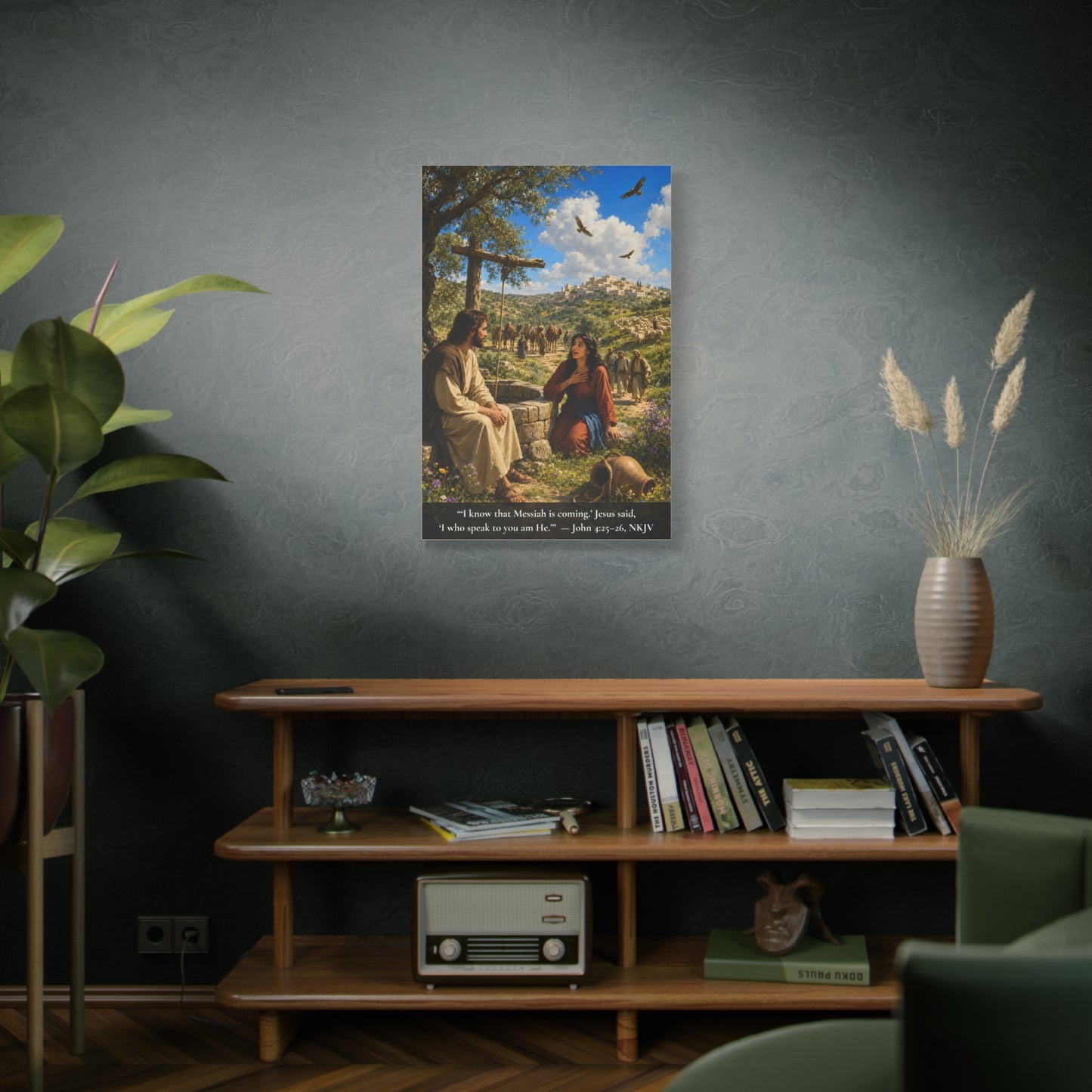 Woman at the Well — John 4:26 | Vibrant Christian Canvas Wall Art