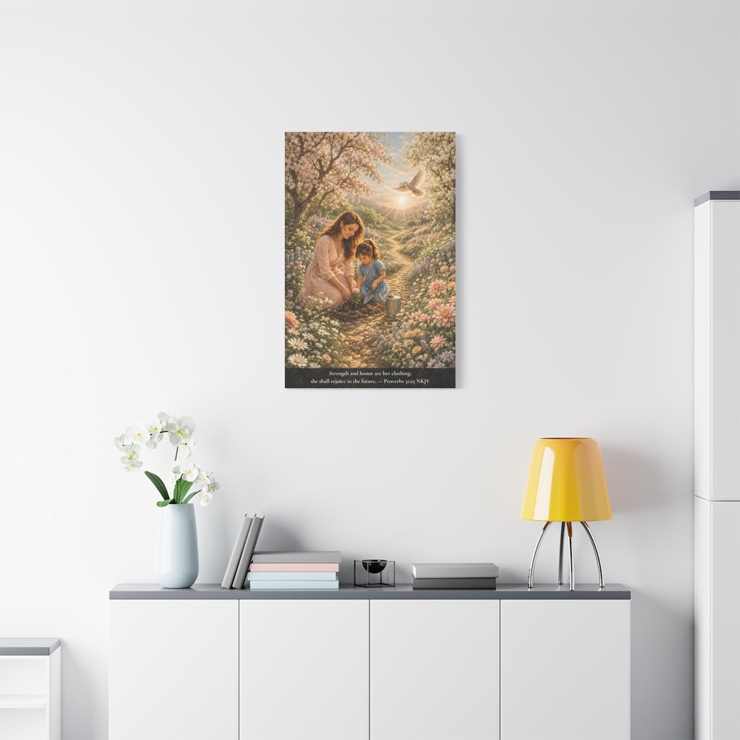 Clothed in Strength and Honor | Proverbs 31:25 Canvas Wall Art — Classic Edition