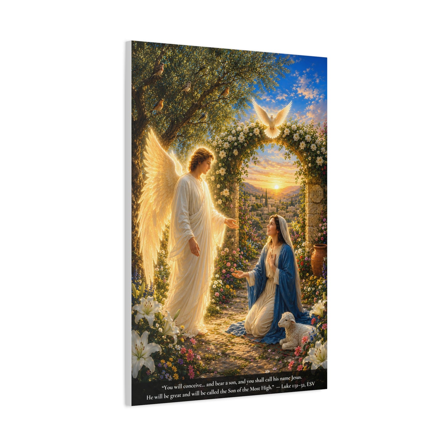 The Annunciation — Luke 1:28-38 | Vibrant Christian Canvas Wall Art