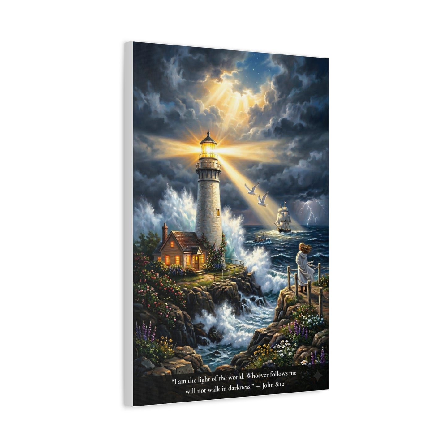 I Am the Light of the World — John 8:12 — Vibrant Edition — Christian Canvas Wall Art