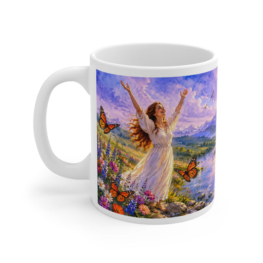 Filled With Joy Coffee Mug 11oz — Psalm 16:11 Christian Gift for Women