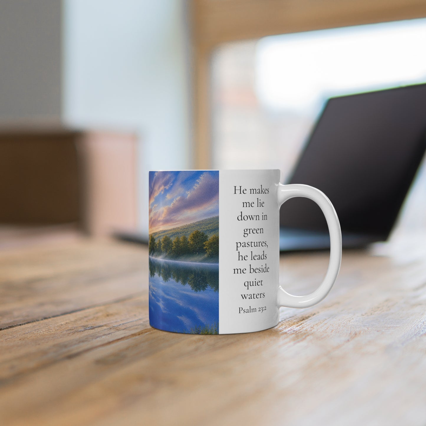 He Leads Me Beside Still Waters 11oz for Her - Psalm 23:2 Gift