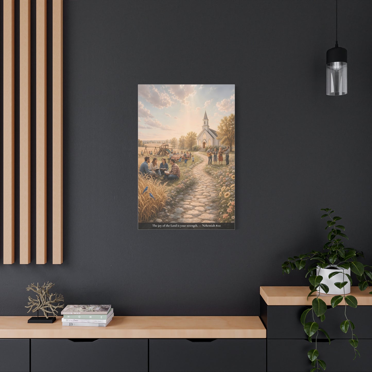The Joy of the Lord — Nehemiah 8:10 — Classic Edition — Christian Canvas Wall Art