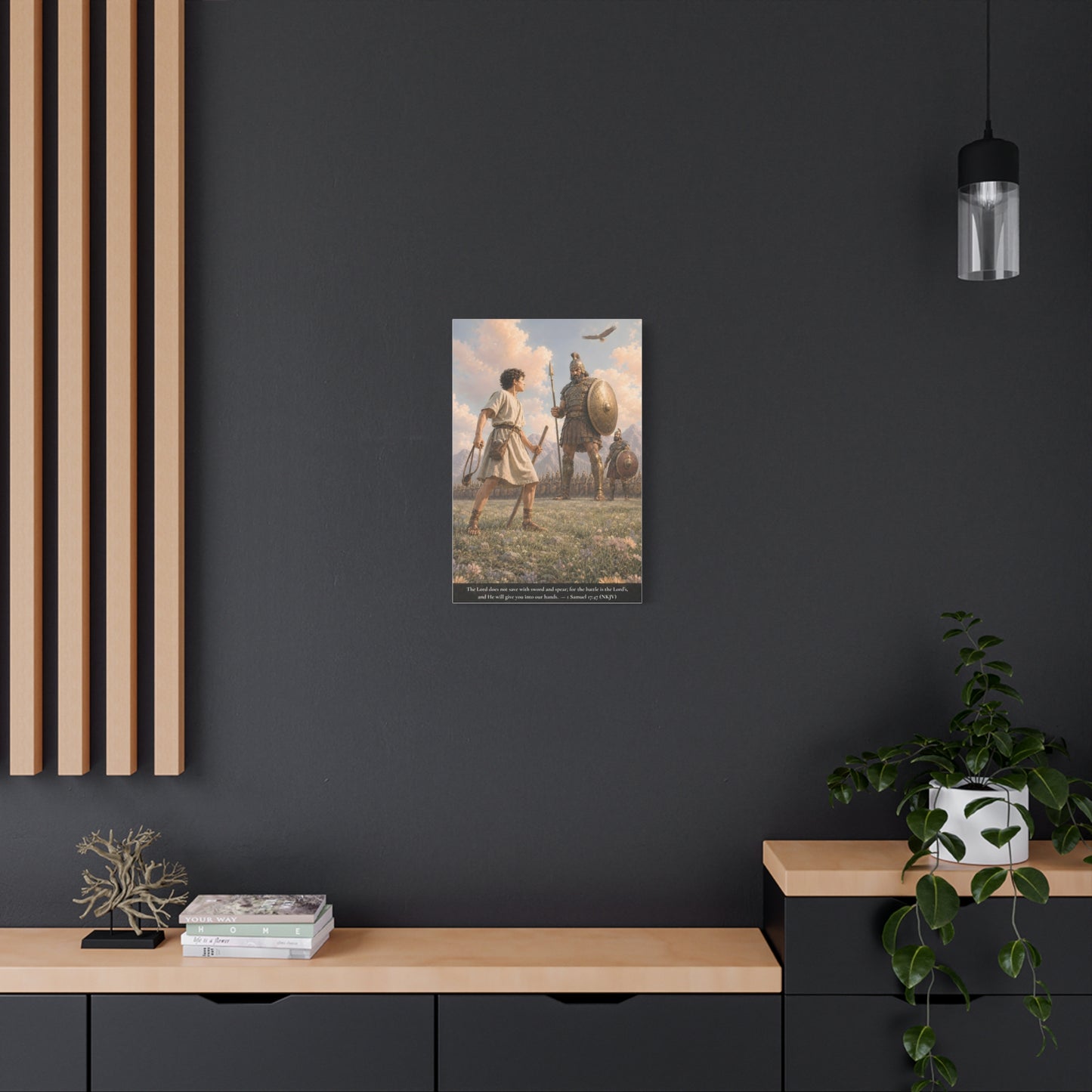 David and Goliath — 1 Samuel 17:47 | Classic Christian Canvas Art