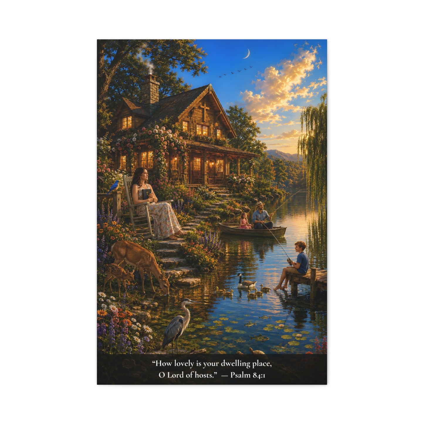 How Lovely Is Your Dwelling Place — Psalm 84:1 — Vibrant Edition — Christian Canvas Wall Art