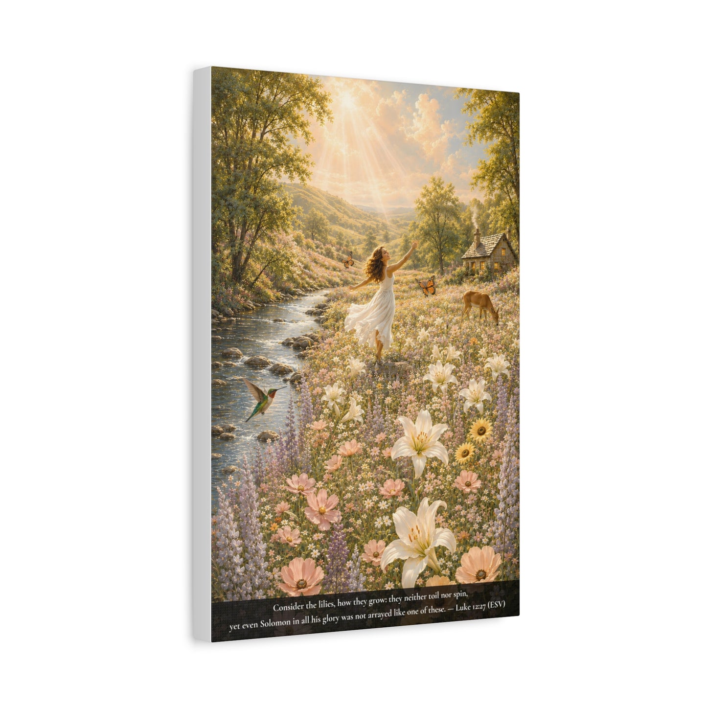 Consider the Lilies — Luke 12:27 — Classic Edition — Christian Canvas Wall Art