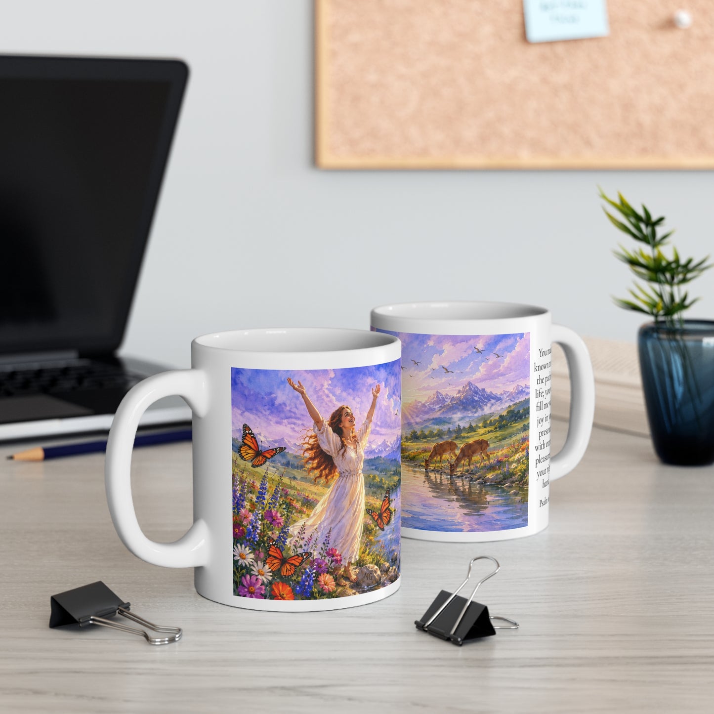 Filled With Joy Coffee Mug 11oz — Psalm 16:11 Christian Gift for Women