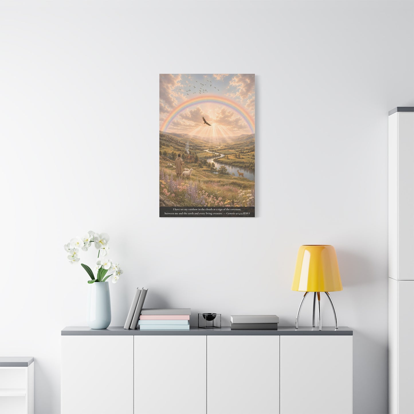 My Rainbow in the Clouds — Genesis 9:13 — Classic Edition — Christian Canvas Wall Art