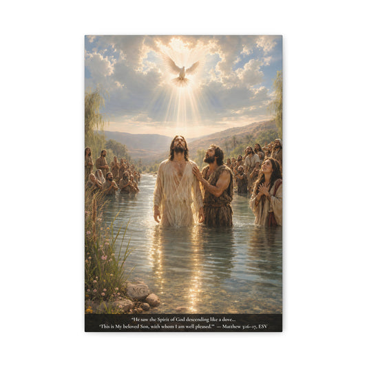 Jesus' Baptism — Matthew 3:16-17 | Classic Christian Canvas Art