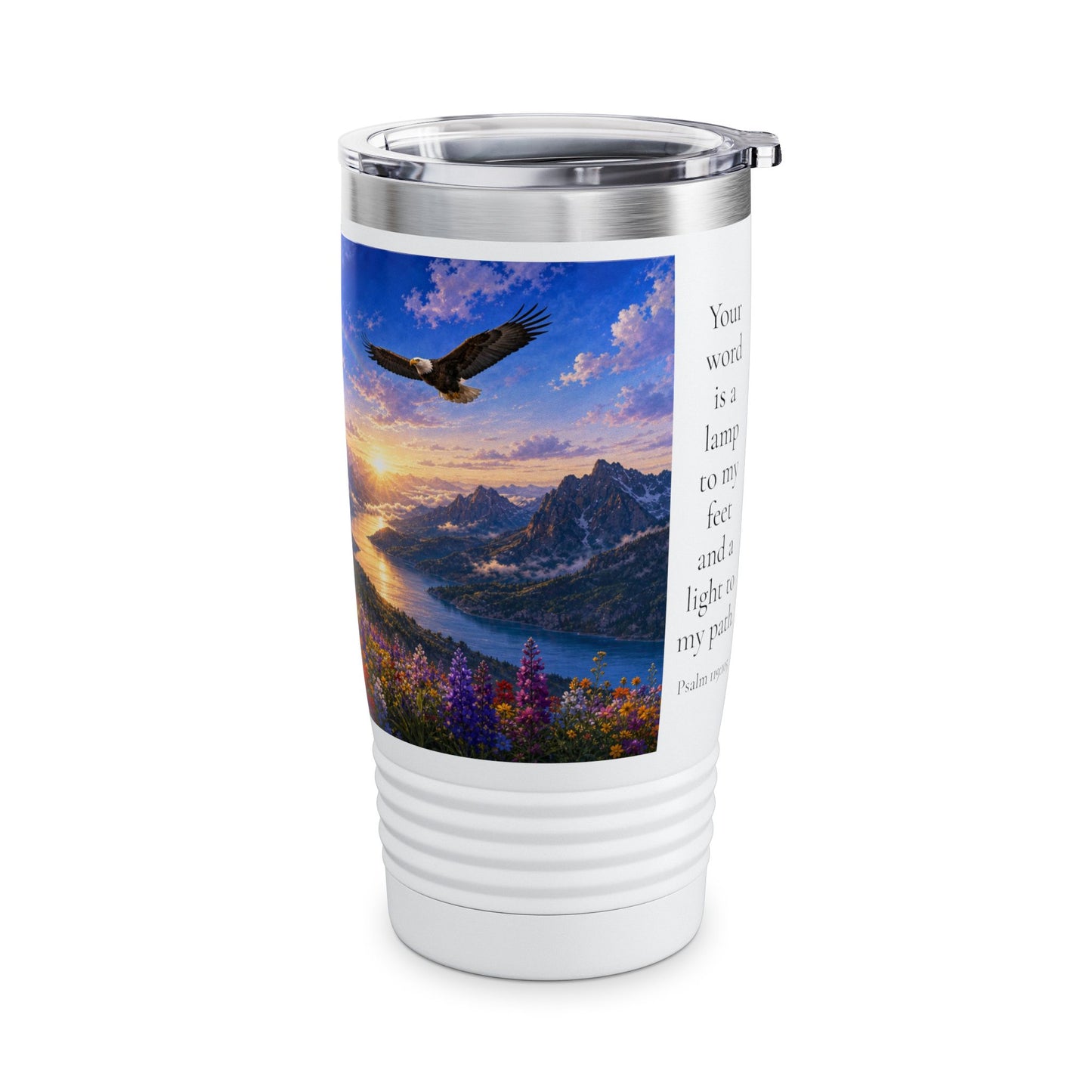 Your Word Is a Lamp to My Feet Tumbler 20oz — Psalm 119:105 Christian Gift for Couples