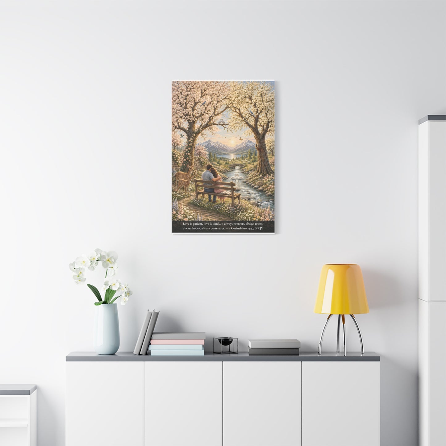 Love Is Patient — Young Couple | 1 Corinthians 13:4-7 | Classic Christian Canvas Art