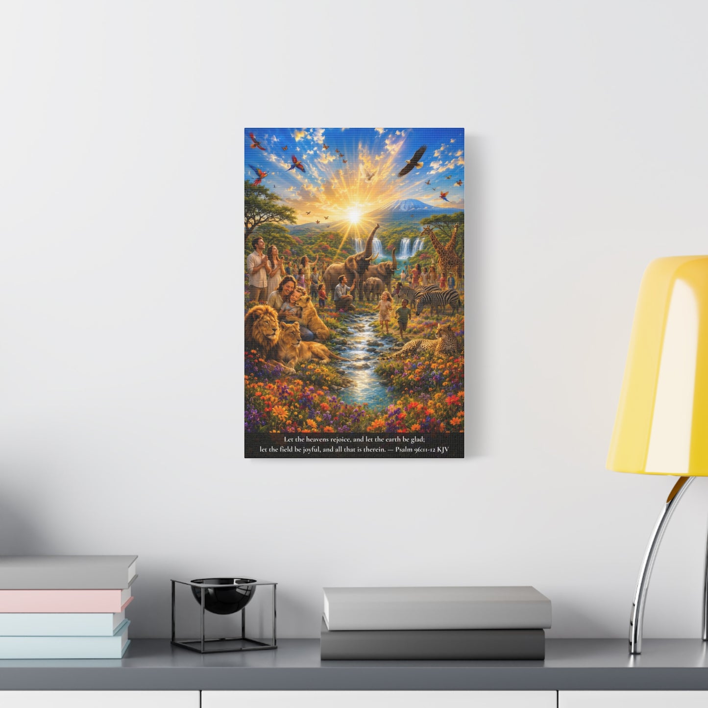 Let the Heavens Rejoice — Psalm 96:11-12 | Vibrant Christian Canvas Art
