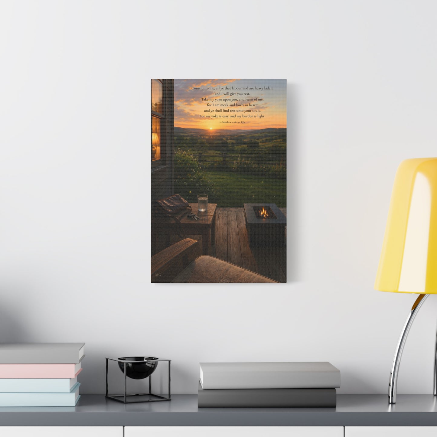 I Will Give You Rest — Matthew 11:28-30 | Quiet Grace Canvas Wall Art