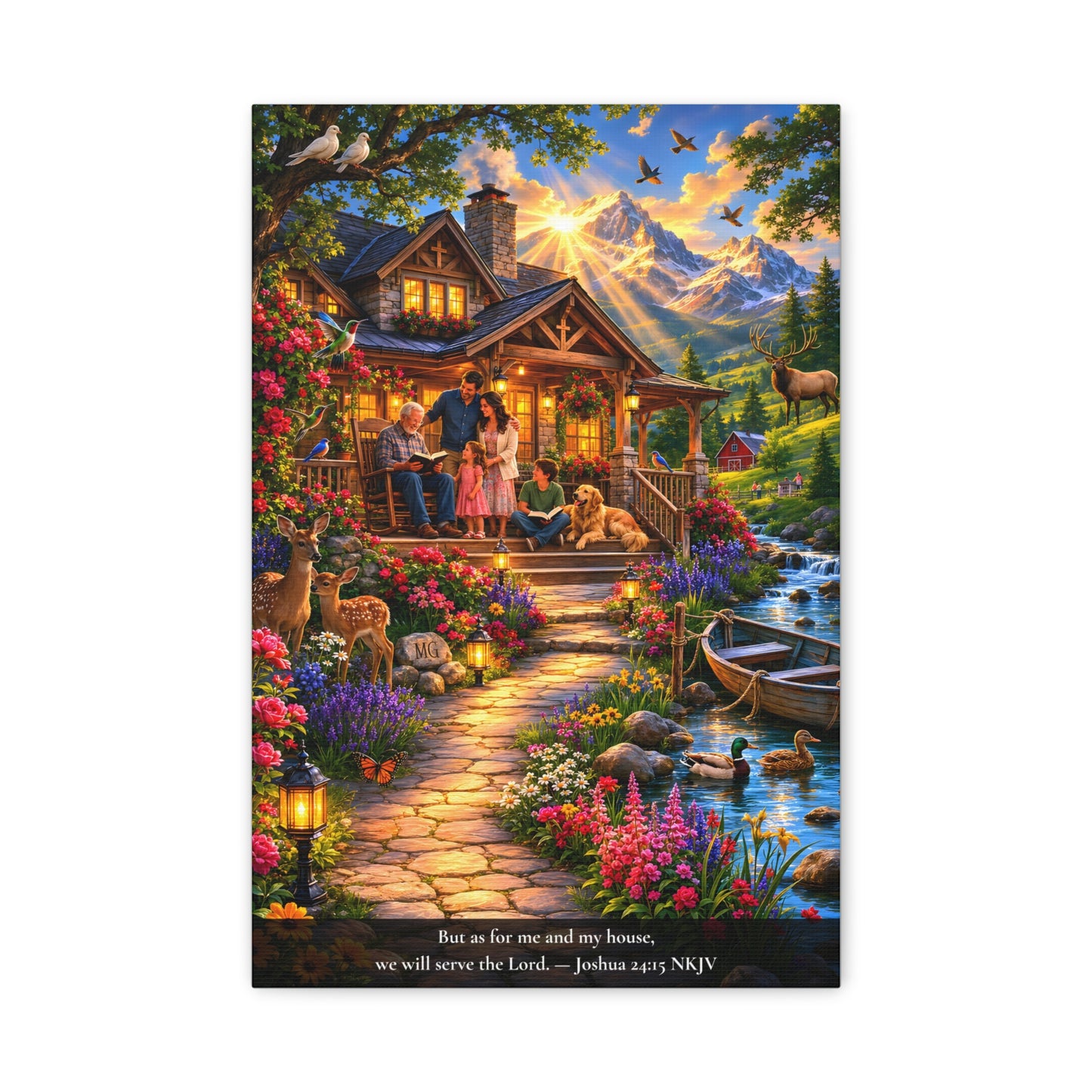 As for Me and My House — Joshua 24:15 | Vibrant Christian Canvas Wall Art