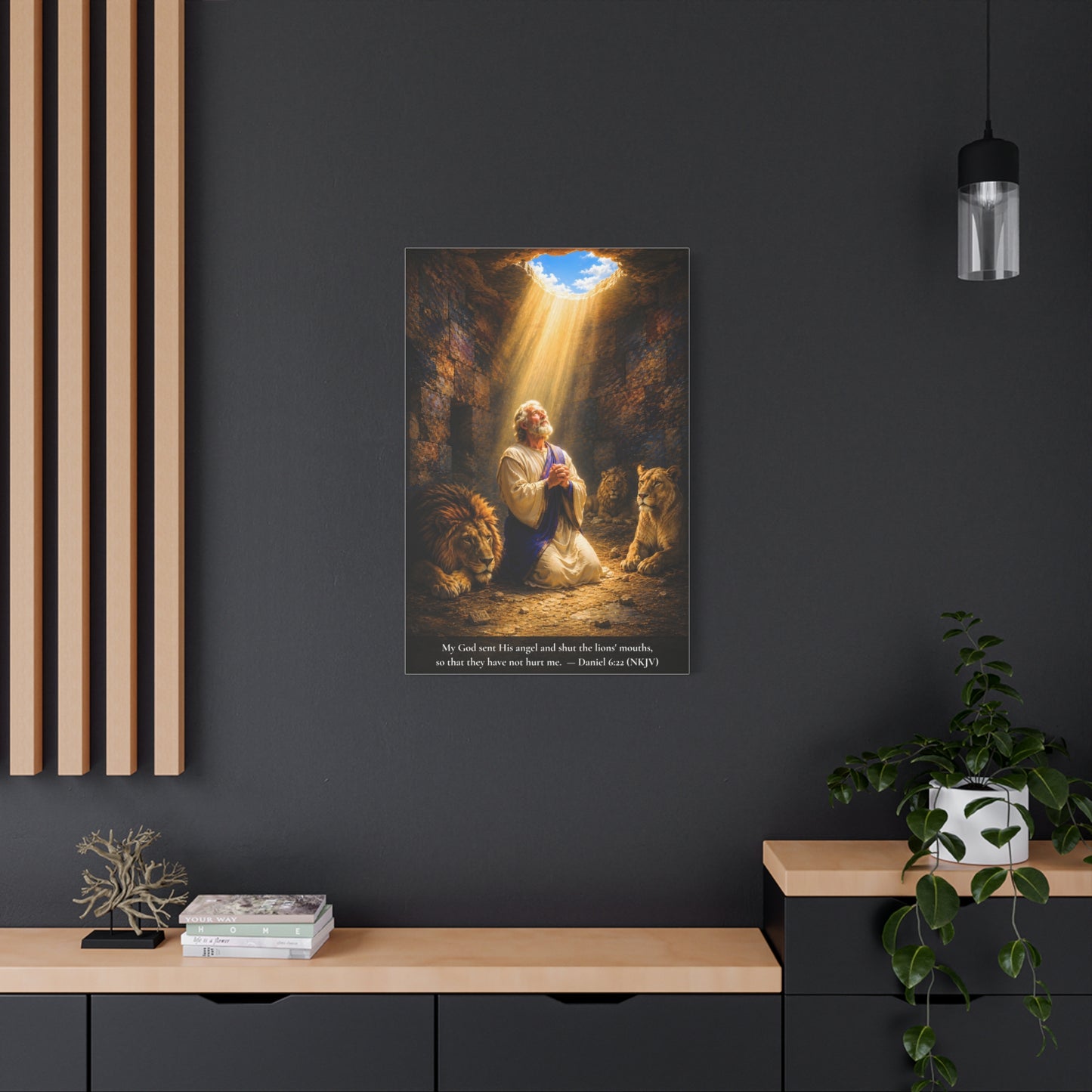 Daniel in the Lions' Den — Daniel 6:22 | Vibrant Christian Canvas Wall Art