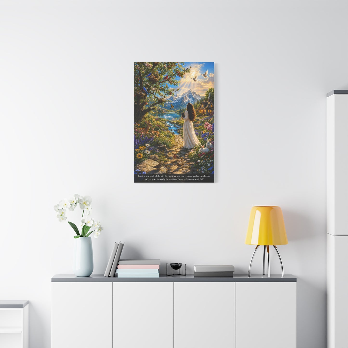 Consider the Birds of the Air — Matthew 6:26 | Vibrant Christian Canvas Wall Art