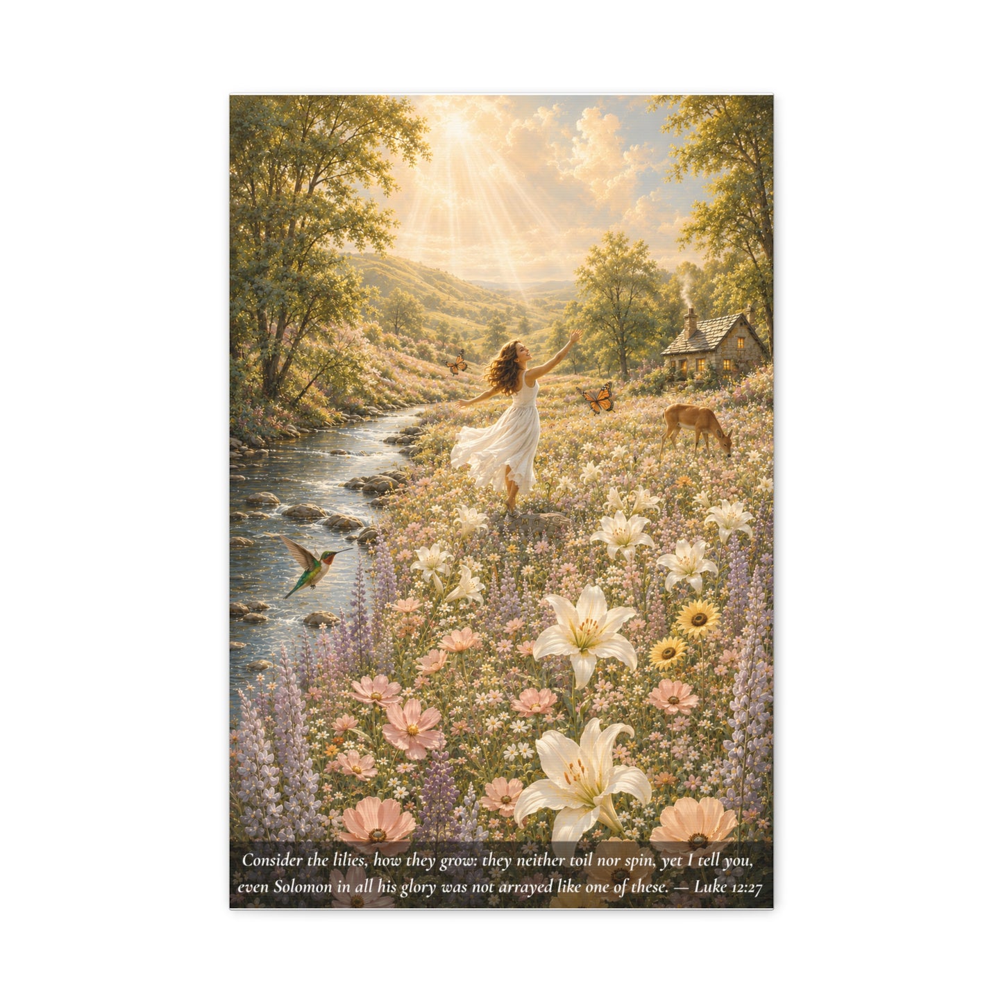 Consider the Lilies — Luke 12:27 — Classic Edition — Christian Canvas Wall Art
