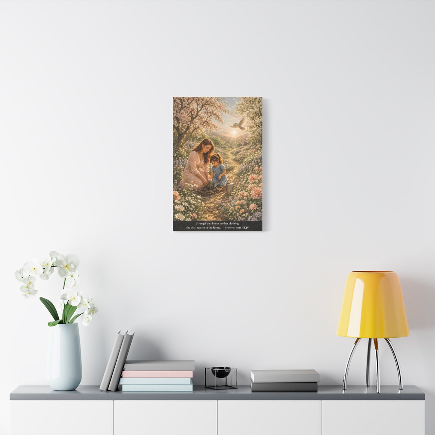 Clothed in Strength and Honor | Proverbs 31:25 Canvas Wall Art — Classic Edition