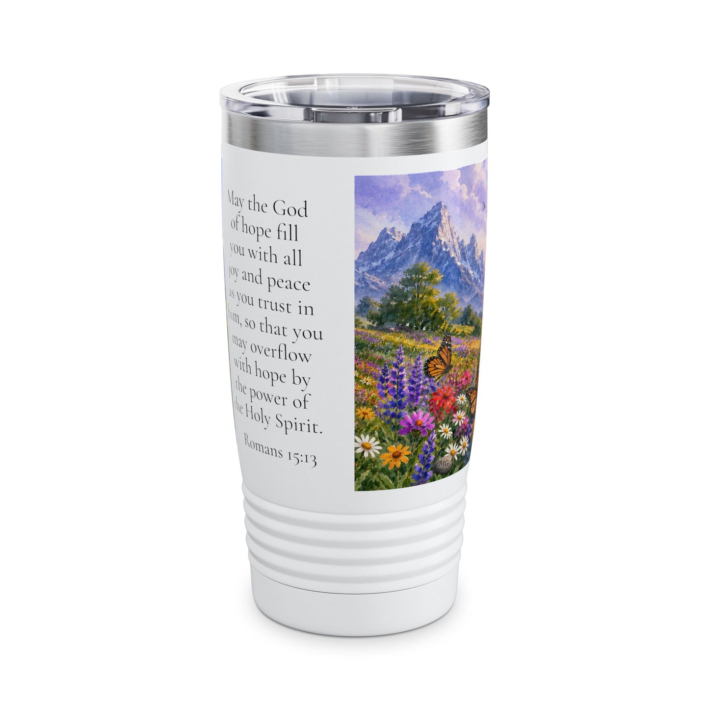 God of Hope Fill You With Joy and Peace 20oz Tumbler - Romans 15:13 Christian Gift