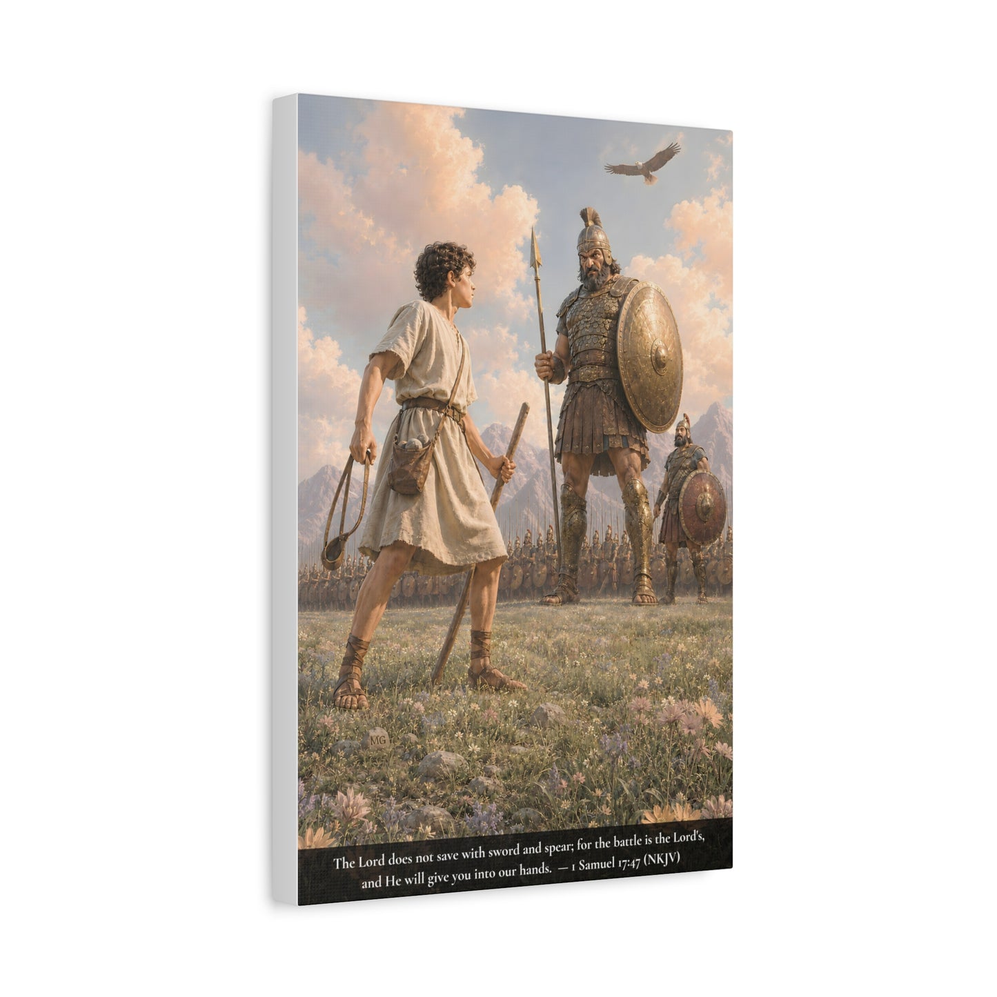 David and Goliath — 1 Samuel 17:47 | Classic Christian Canvas Art