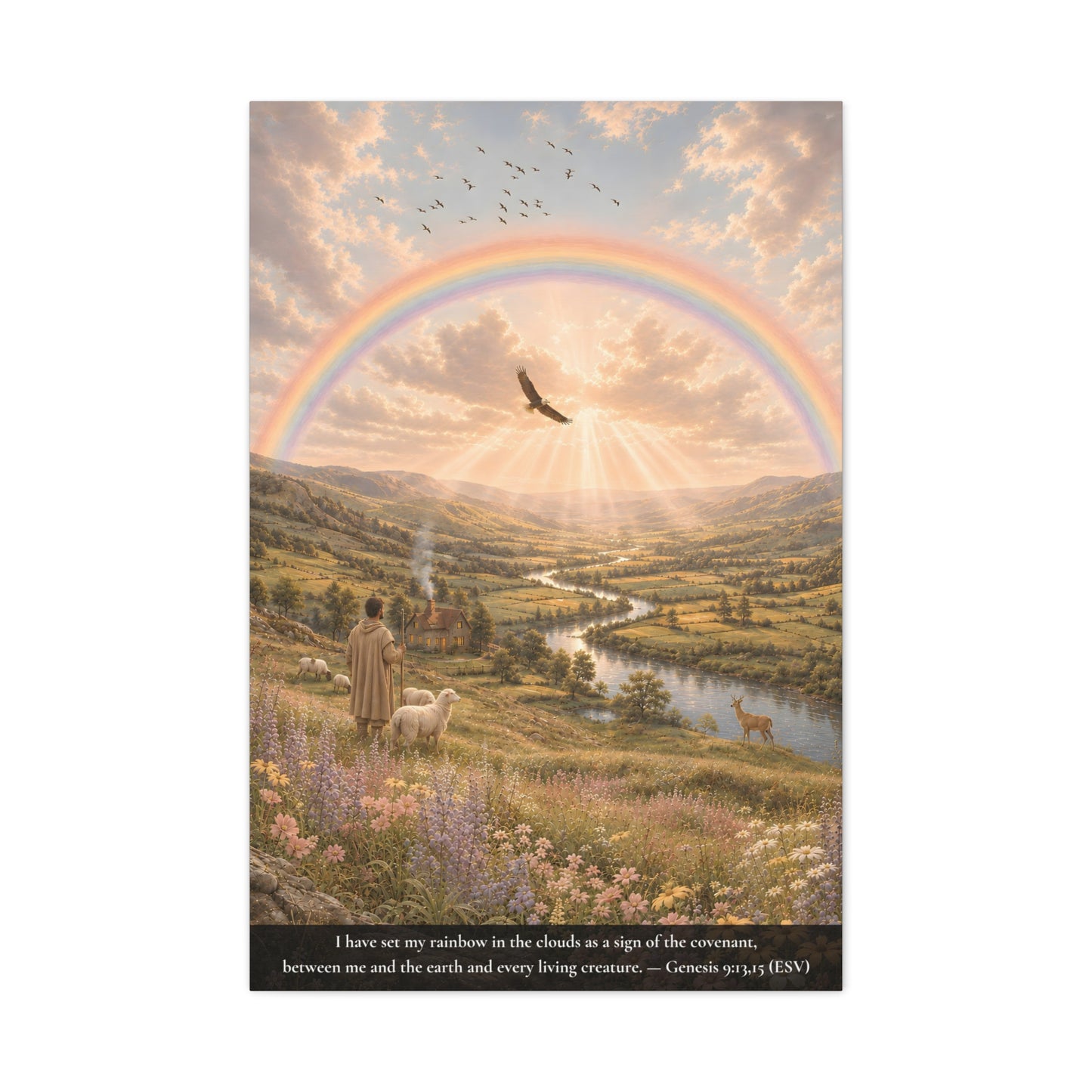 My Rainbow in the Clouds — Genesis 9:13 — Classic Edition — Christian Canvas Wall Art