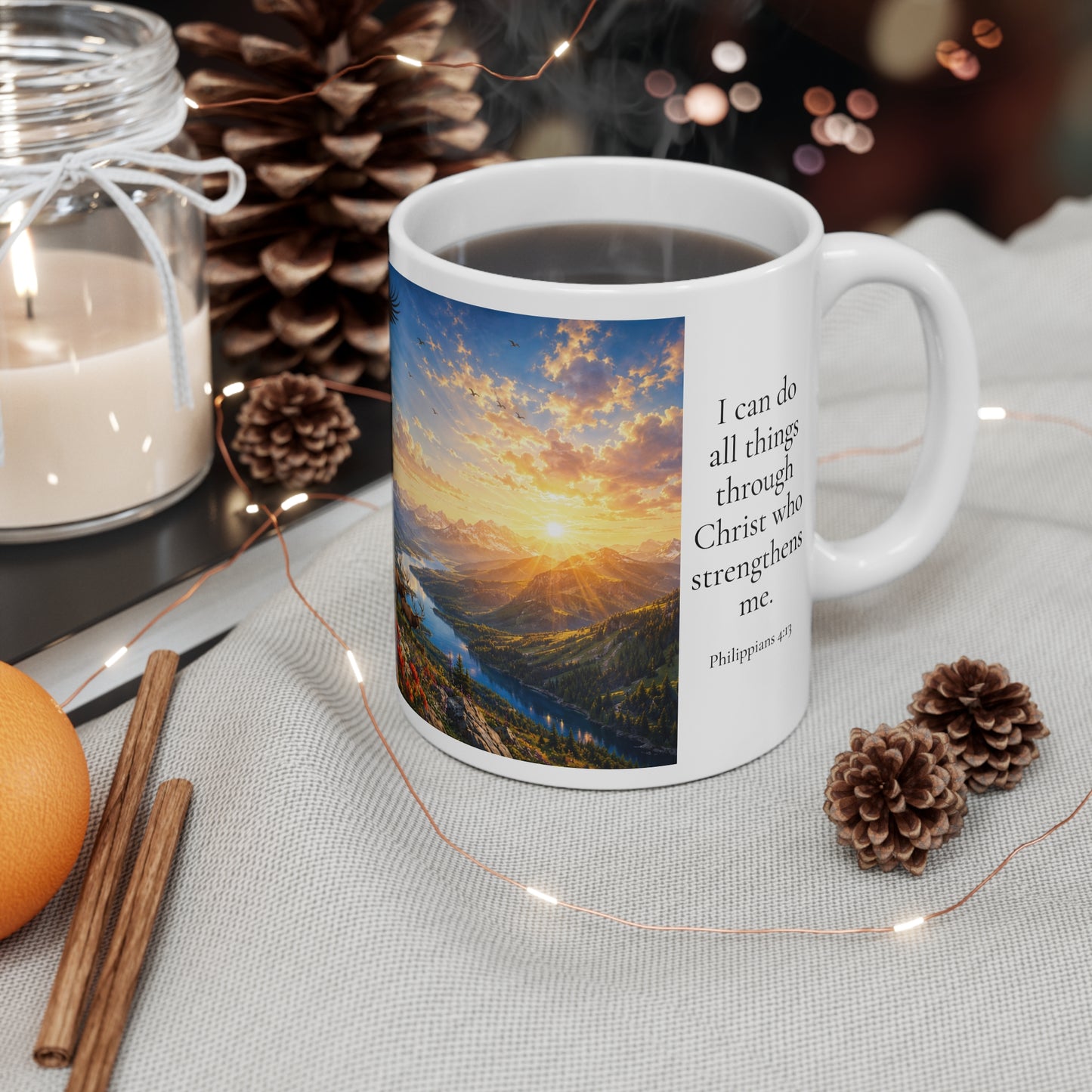 I Can Do All Things Through Christ Coffee Mug 11oz for Her - Philippians 4:13 Christian Gift