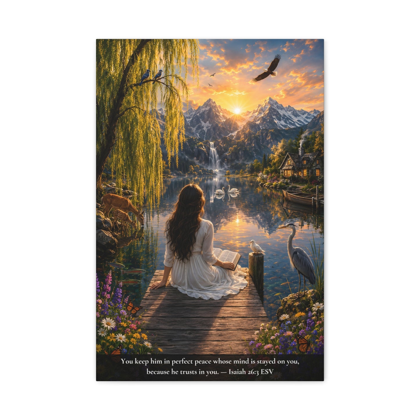 Kept in Perfect Peace — Isaiah 26:3 | Vibrant Christian Canvas Wall Art
